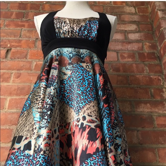 Edgy Colorful Halter Dress - Picture 7 of 8